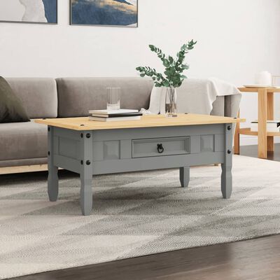 vidaXL Tavolino Caffé Pino Messicano Corona Range Grigio 100x55x44 cm