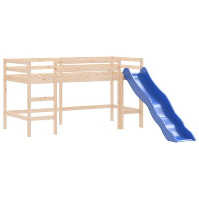 vidaXL Letto a Soppalco con Torre Bambini Blu 90x200cm Massello Pino