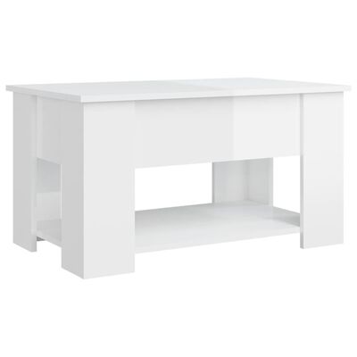 vidaXL Tavolino Salotto Bianco Lucido 79x49x41 cm in Legno Multistrato