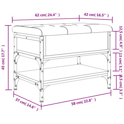 vidaXL Panca Porta Scarpe Rovere Marrone 62x42x45 cm Legno Multistrato