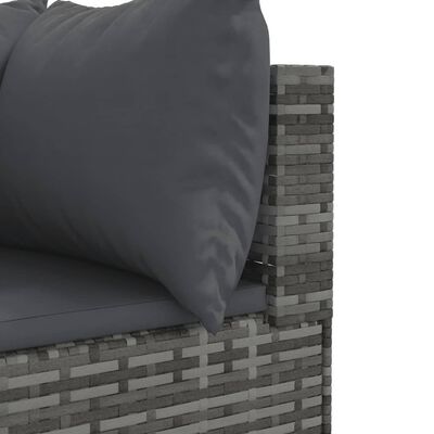 vidaXL Set Divano da Giardino 10 pz con Cuscini Grigio in Polyrattan