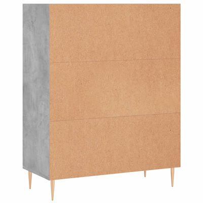 vidaXL Libreria Grigio Cemento 69,5x32,5x90 cm in Legno Multistrato