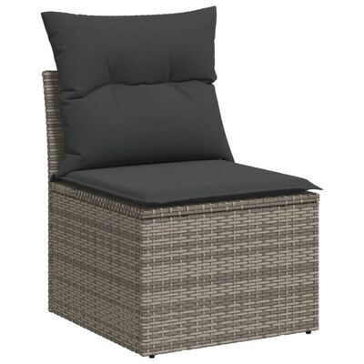 vidaXL Set Divano da Giardino 6 pz con Cuscini Grigio in Polyrattan