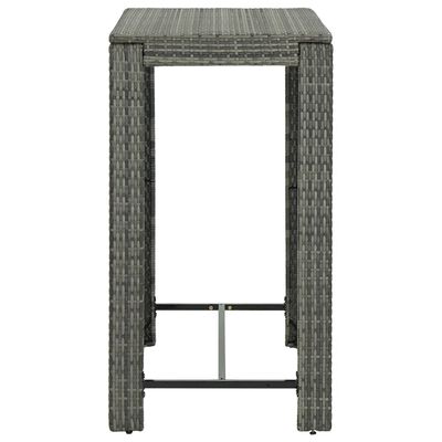 vidaXL Set Bar da Giardino 5 pz con Braccioli in Polyrattan Grigio