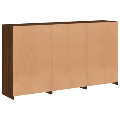 vidaXL Credenza con Luci LED Rovere Marrone 181,5x37x100 cm