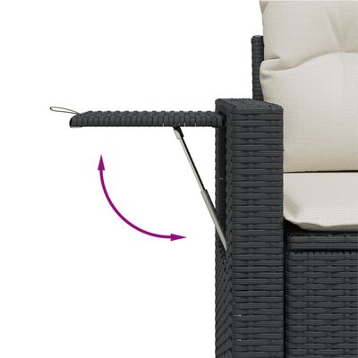 vidaXL Set Divani da Giardino 14pz con Cuscini in Polyrattan Nero