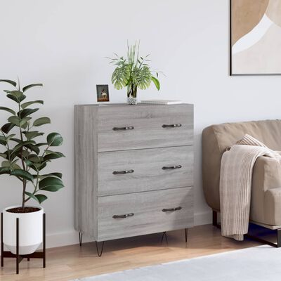 vidaXL Credenza Grigio Sonoma 69,5x34x90 cm in Legno Multistrato