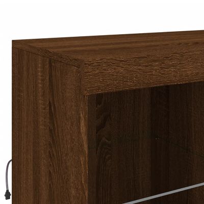 vidaXL Credenza con Luci LED Rovere Marrone 283x37x100 cm