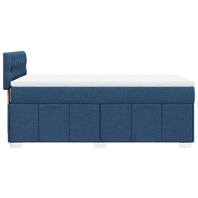 vidaXL Giroletto a Molle con Materasso Blu 90x190 cm in Tessuto