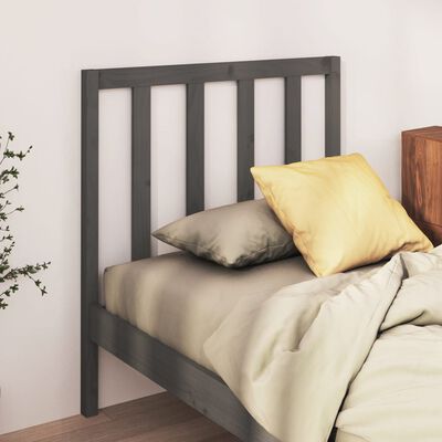 vidaXL Testiera per Letto Grigia 95x4x100 cm in Legno Massello di Pino