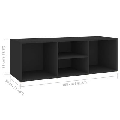 vidaXL Panca Porta Scarpe Nera 105x35x35 cm in Legno Multistrato