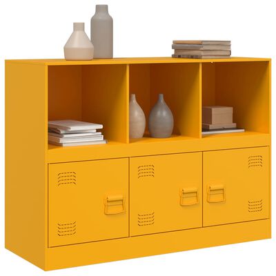 vidaXL Credenza Giallo Senape 99x39x73 cm in Acciaio