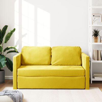 vidaXL Divano Letto da Terra 2 in 1 Giallo Scuro 122x204x55 cm Velluto