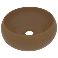 vidaXL Lavandino Lusso Rotondo Crema Opaco 40x15 cm in Ceramica