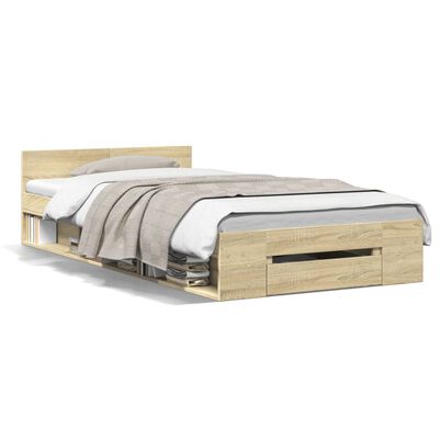 vidaXL Giroletto Cassetto Rovere Sonoma 90x200 cm Legno Multistrato