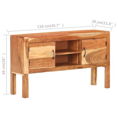 vidaXL Credenza 116x30x66 cm in Legno Massello di Acacia