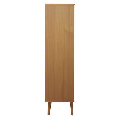 vidaXL Libreria MOLDE Marrone 90x35x133,5 cm in Legno Massello di Pino