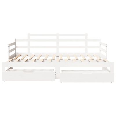 vidaXL Dormeuse Letto Estraibile e Cassetti Bianca 80x200cm Legno Pino