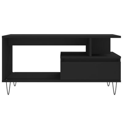 vidaXL Tavolino da Salotto Nero 90x49x45 cm in Legno Multistrato