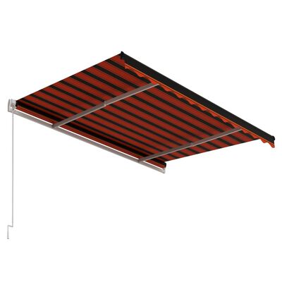 vidaXL Tenda da Sole Retrattile Automatica 350x250 cm Arancione e Marrone