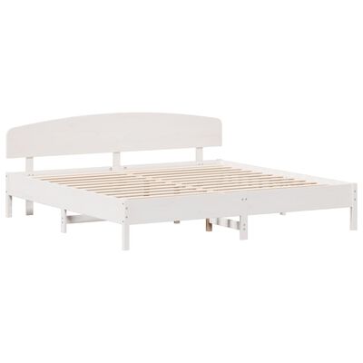 vidaXL Giroletto senza Materasso Bianco 200x200 cm Legno Massello Pino