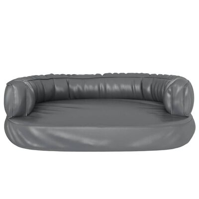 vidaXL Letto Cani Ergonomico Gommapiuma Grigio 60x42 cm in Similpelle