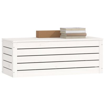 vidaXL Contenitore Portaoggetti Bianco 89x36,5x33cm Massello di Pino