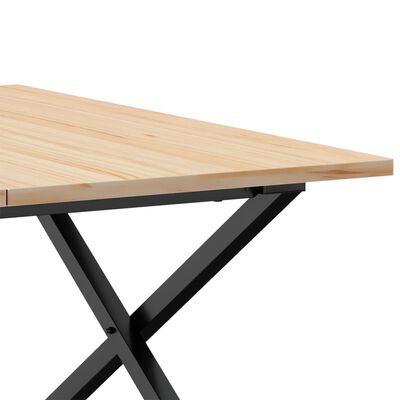 vidaXL Tavolino da Salotto Telaio a X 80x80x45 cm Legno Pino e Acciaio