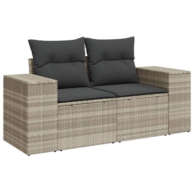 vidaXL Set Divano da Giardino 6pz con Cuscini Grigio Chiaro Polyrattan