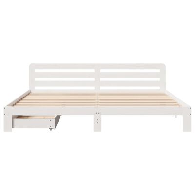 vidaXL Giroletto senza Materasso Bianco 180x200 cm Legno Massello Pino