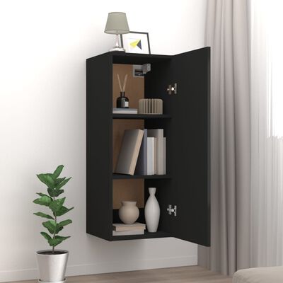 vidaXL Armadietto a Muro Nero 34,5x34x90 cm in Legno Multistrato