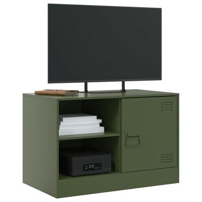 vidaXL Mobile TV Verde Oliva 67x39x44 cm in Acciaio