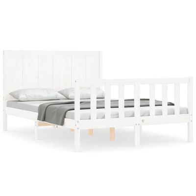 vidaXL Letto senza Materasso Bianco 140x190 cm Legno Massello di Pino