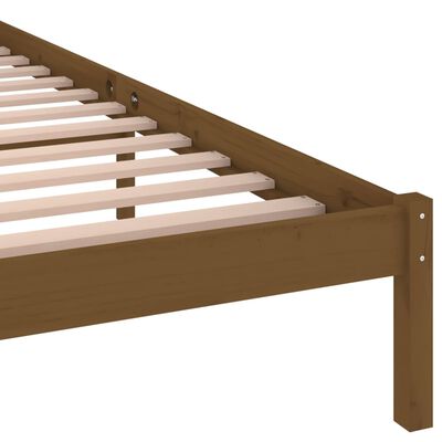 vidaXL Telaio Letto in Legno Massello di Pino 140x200 cm Marrone Ambra