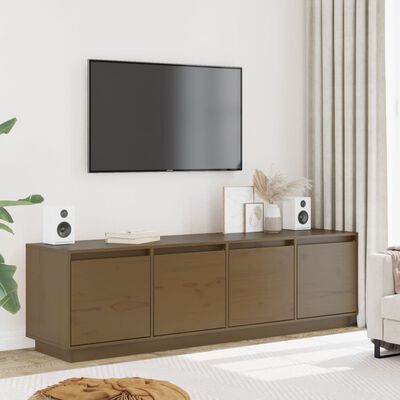 vidaXL Mobile Porta TV ambra 156x37x45 cm in Legno Massello di Pino