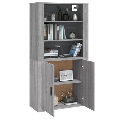 vidaXL Credenza Grigio Sonoma in Legno Multistrato