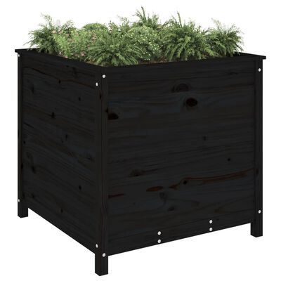 vidaXL Fioriera da Giardino Nera 82,5x82,5x78cm Legno Massello di Pino