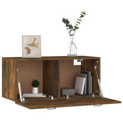 vidaXL Mobile a Parete Rovere Fumo 80x36,5x35 cm in Legno Multistrato