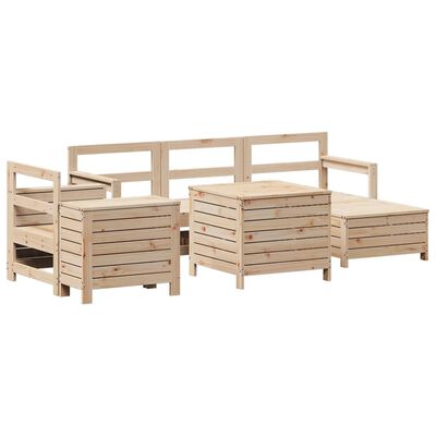 vidaXL Set Divani da Giardino 7 pz in Legno Massello di Pino