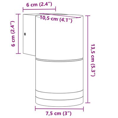 vidaXL Applique da Parete per Esterni 2 pz Nere Alluminio Pressofuso