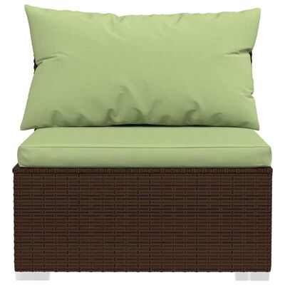 vidaXL Set Divani da Giardino 2 pz con Cuscini in Polyrattan Marrone