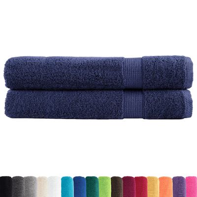 vidaXL Asciugamani per Sauna SOLUND 2 pz Blu Navy 80x200cm 600gsm