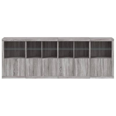 vidaXL Credenza con Luci LED Grigio Sonoma 283x37x100 cm