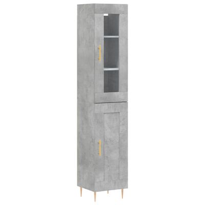 vidaXL Credenza Grigio Cemento 34,5x34x180 cm in Legno Multistrato