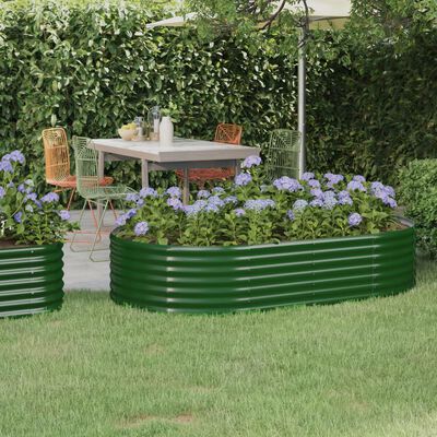 vidaXL Letto Giardino Acciaio Verniciato a Polvere 175x100x36 cm Verde