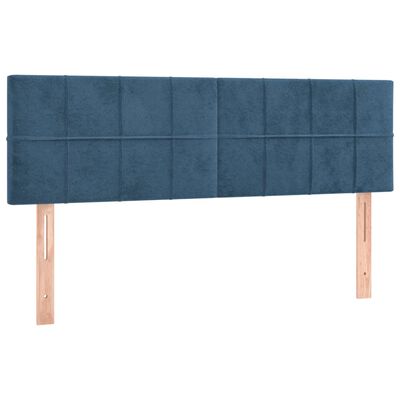 vidaXL Giroletto a Molle con Materasso Blu Scuro 140x190 cm in Velluto