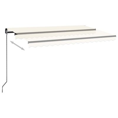 vidaXL Tenda da Sole Retrattile Manuale con LED 400x350 cm Crema