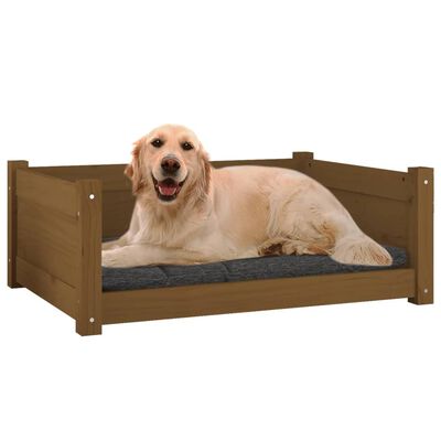 vidaXL Cuccia per Cani Ambra 75,5x55,5x28cm in Legno Massello di Pino