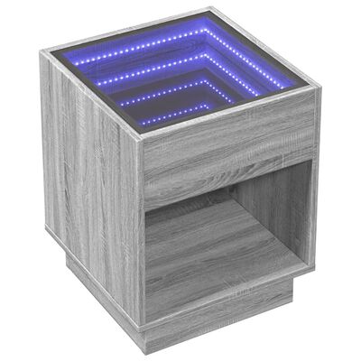 vidaXL Comodino con LED Infinity Rovere Sonoma 40x40x50 cm