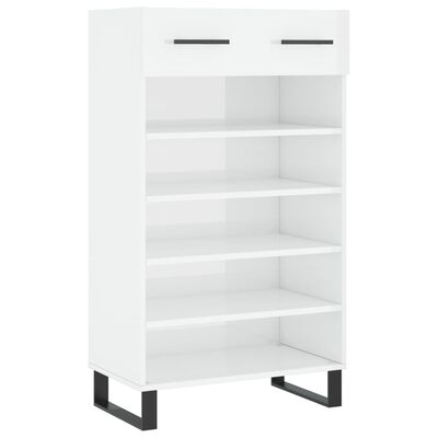 vidaXL Scarpiera Bianco Lucido 60x35x105 cm in Legno Multistrato